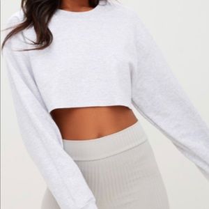 PLT grey crop sweater